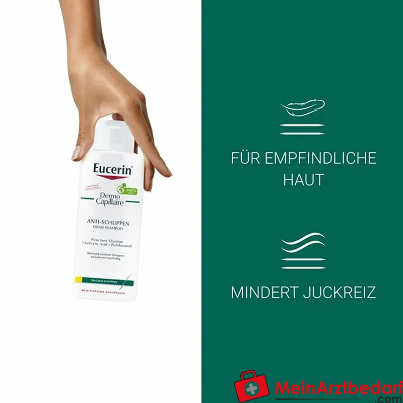 Eucerin DermoCapillaire Anti-Schuppen Creme-Shampoo mit Pirocton Olamin, Polidocanol & Salicylsäure 250 ml