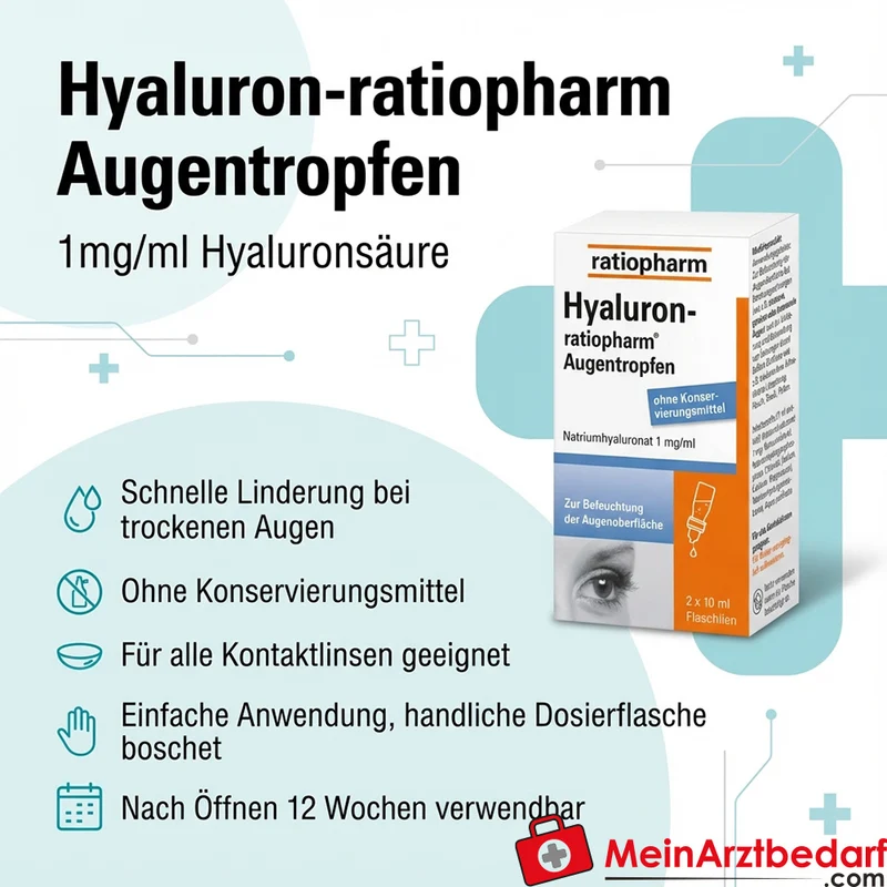 Hyaluron-ratiopharm Augentropfen Hyaluronsäure 1 mg 20 ml