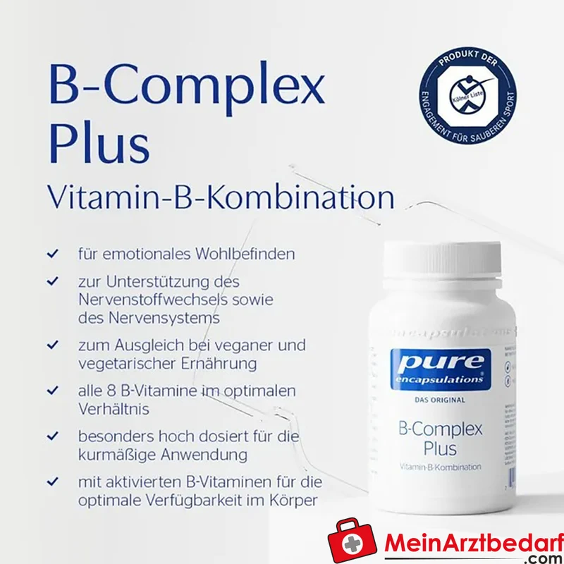 Pure Encapsulations B-Complex Plus Kapseln 120 St. – Hochdosierte B‑Vitamine mit Methylcobalamin & Metafolin®