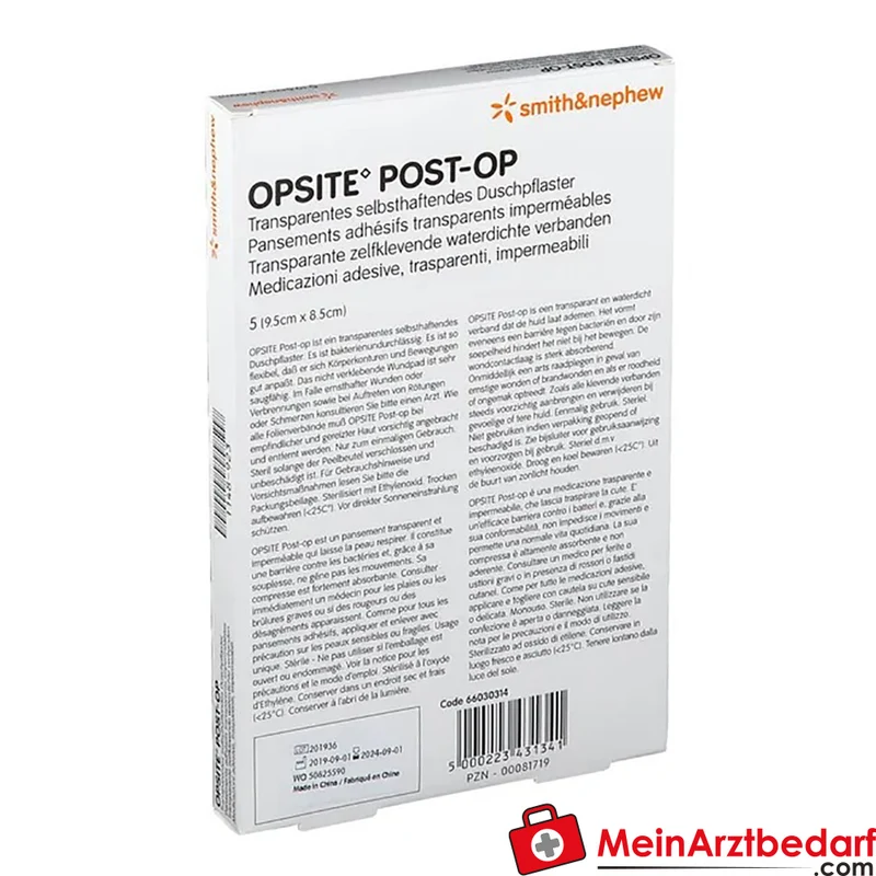 OPSITE Post-Op steril Wundverband 9,5 x 8,5 cm 5 Stück