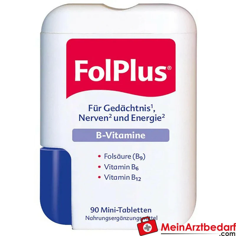 Folplus® Folsäure 400 µg / Vitamin B6 4 mg / Vitamin B12 30 µg Mini-Tabletten 90 Stück