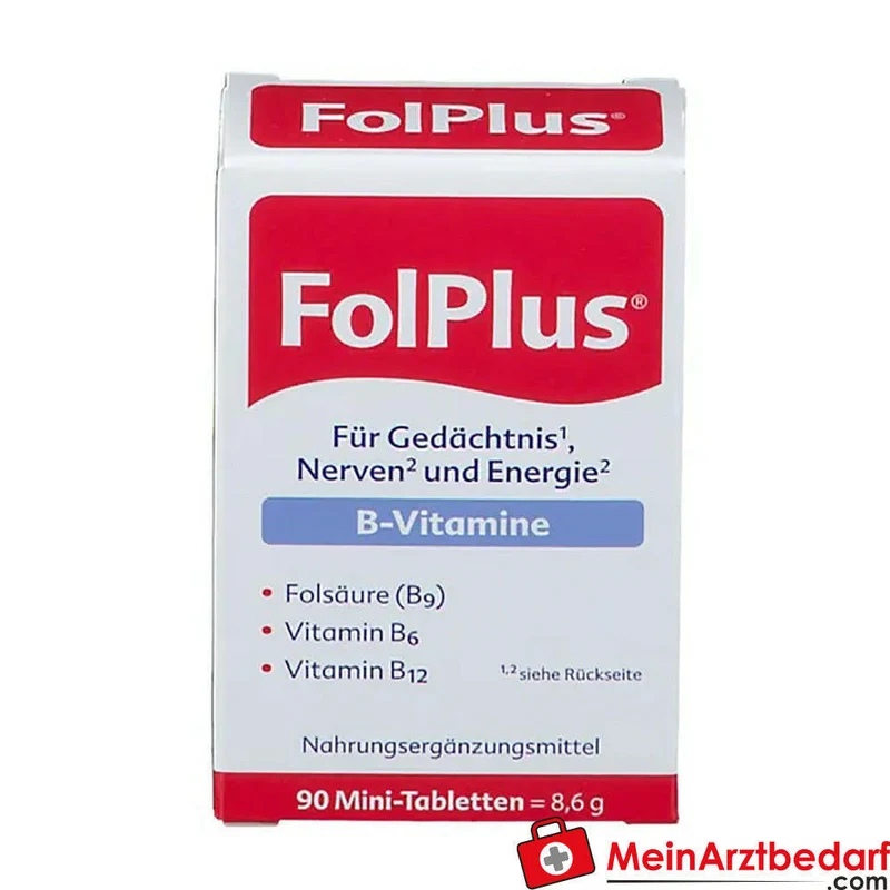 Folplus® Folsäure 400 µg / Vitamin B6 4 mg / Vitamin B12 30 µg Mini-Tabletten 90 Stück