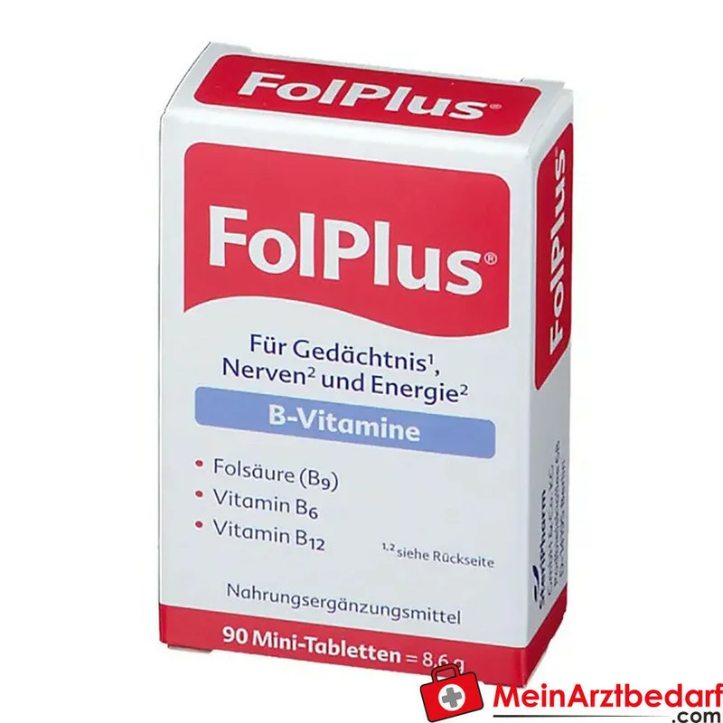 Folplus® Folsäure 400 µg / Vitamin B6 4 mg / Vitamin B12 30 µg Mini-Tabletten 90 Stück