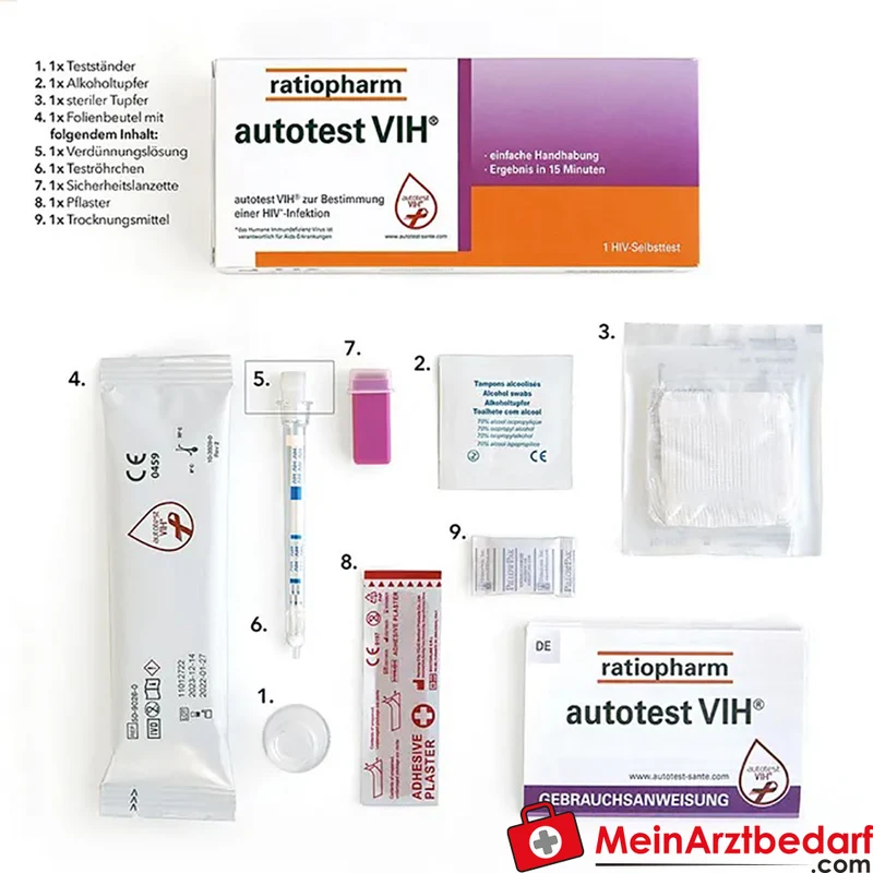 ratiopharm autotest VIH Selbsttest Bluttest 1 Stück