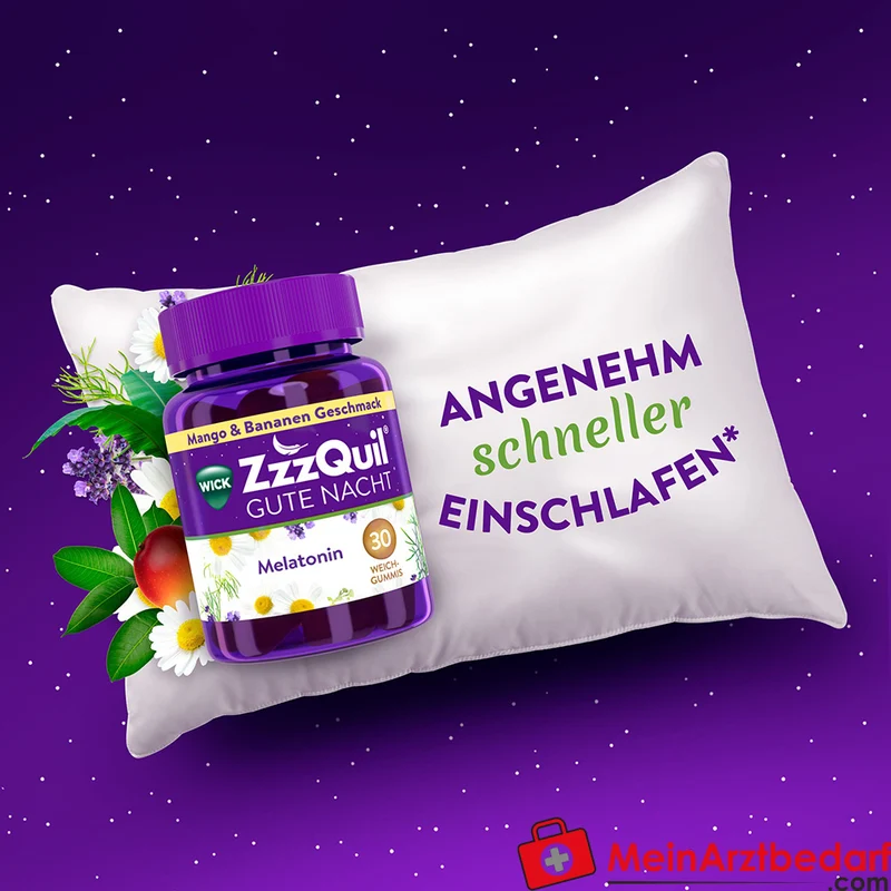 WICK ZzzQuil Gute Nacht Melatonin 1 mg Weichgummis 60 Stück