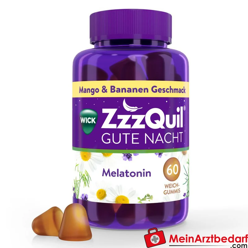 WICK ZzzQuil Gute Nacht Melatonin 1 mg Weichgummis 60 Stück