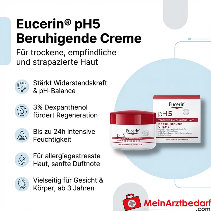 Eucerin pH5 Creme 3% Dexpanthenol Gesichts- und Körpercreme 75 ml