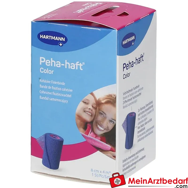 Peha-haft selbsthaftende Fixierbinde latexfrei 8 cm x 4 m blau 1 Stk.