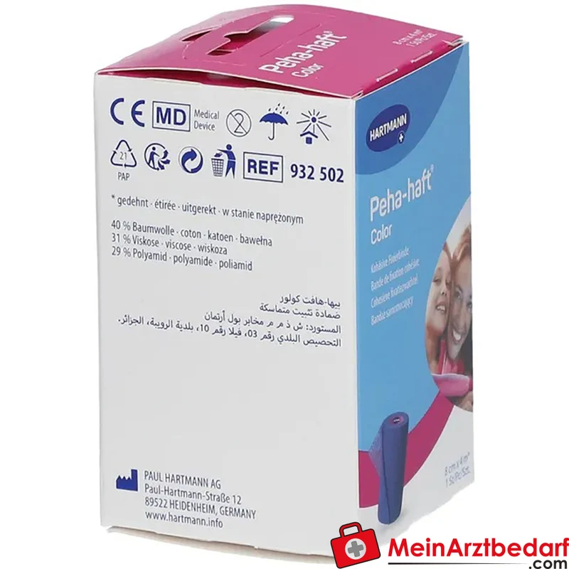 Peha-haft selbsthaftende Fixierbinde latexfrei 8 cm x 4 m blau 1 Stk.