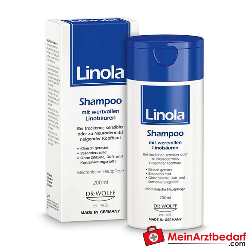 Linola Forte Shampoo pH 5,5 Gel 200 ml für trockene, empfindliche und neurodermitis‑neigende Kopfhaut