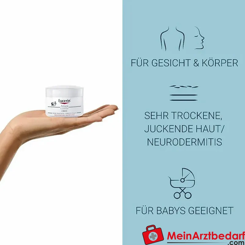 Eucerin AtopiControl Creme mit Licochalcone A und Ceramid 3 Hautcreme 75 ml