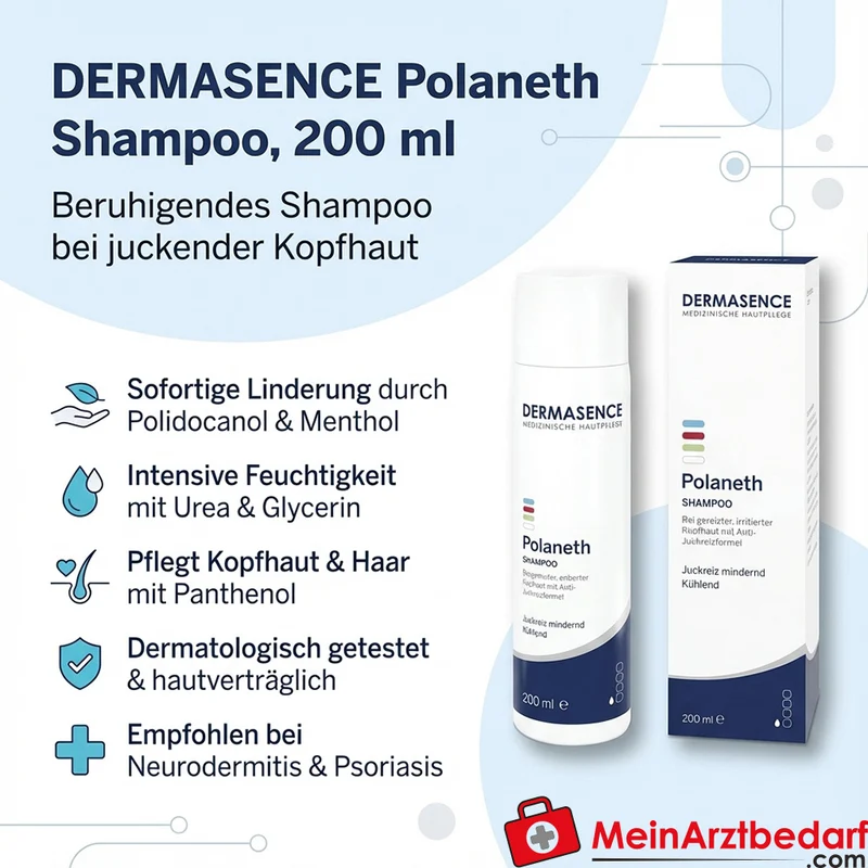 DERMASENCE Polaneth Shampoo mit Polidocanol & Menthol, 200 ml
