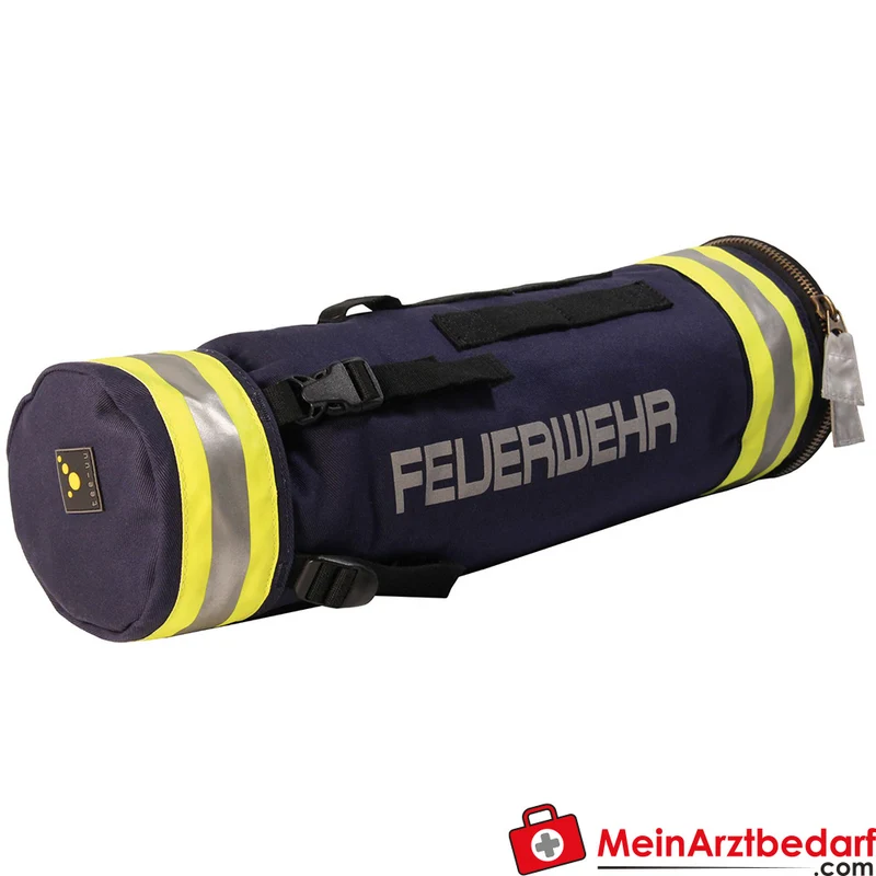 KOMBI Leinenbeutel Feuerwehr 370G TEC Fire Retardant blau – auslaufsicheres 30‑m‑Leinenfach, RV-Bodenfach, 48×14 cm