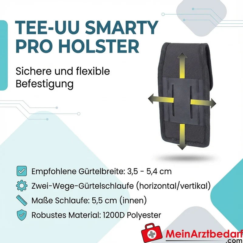 TEE-UU SMARTY PRO Smartphone-Holster 4,7–6,7" schwarz, gepolstert, zwei-Wege-Gürtelschlaufe