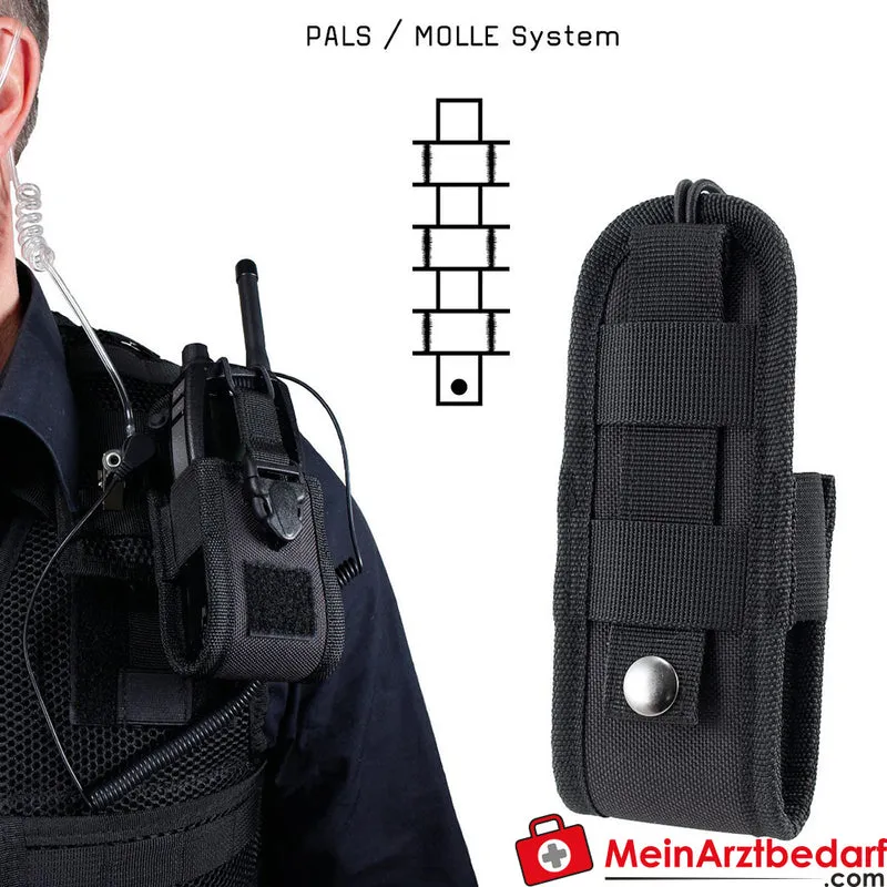 TEE-UU COM TAC Funkgeräte-Holster MOLLE schwarz 1200D Polyester EVA gepolstert 6,5x16x6 cm