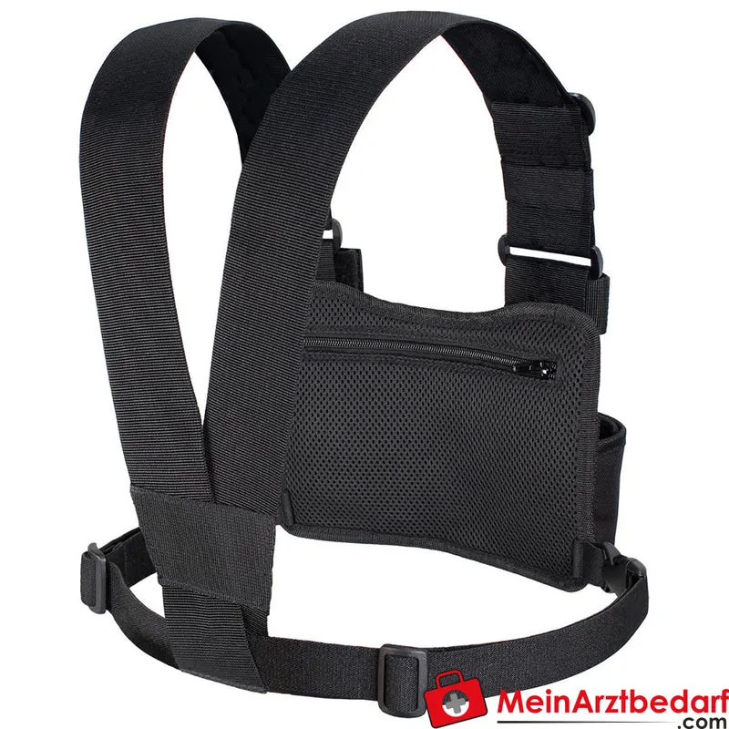 TEE-UU Chest Twin Funkgeräte-Harnisch 2-fach verstellbar 1200D Polyester schwarz 23 x 18 x 4 cm
