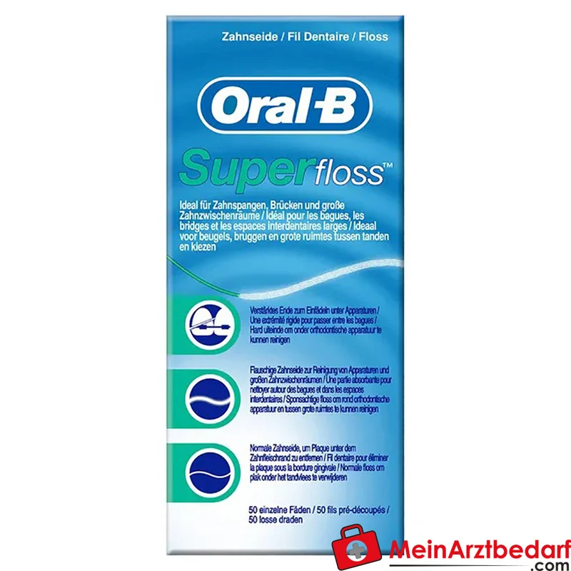 Oral-B Superfloss Zahnseide Minzgeschmack, vorgeschnitten 50 Fäden