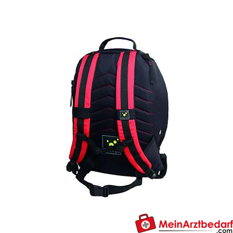 TEE-UU SHIFTBAG Rucksack 50 L schwarz/rot mit Stiefelfächern, 2 Bekleidungsfächern, Reflexstreifen