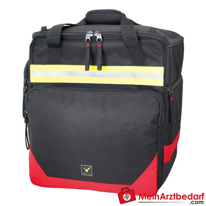 TEE-UU EQUIBAG EVO Einsatzrucksack 50 L mit Stiefelfach und Helmhalterung 600D Polyester schwarz/rot