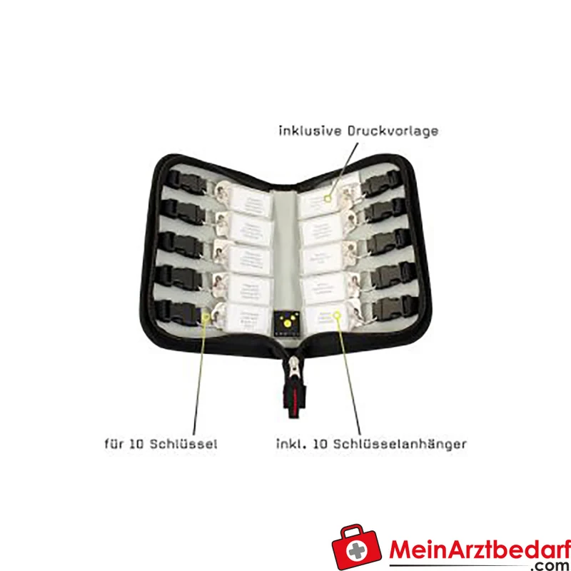 KEYFRIEND Schlüsselmappe für 10 Schlüssel, kompakt, schwarz