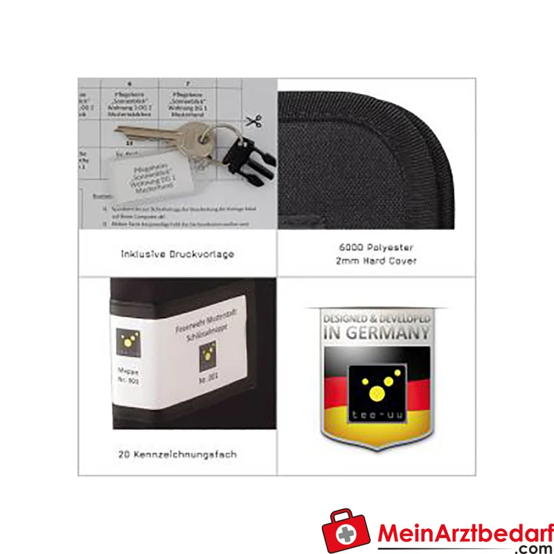 KEYFRIEND Schlüsselmappe für 10 Schlüssel, kompakt, schwarz