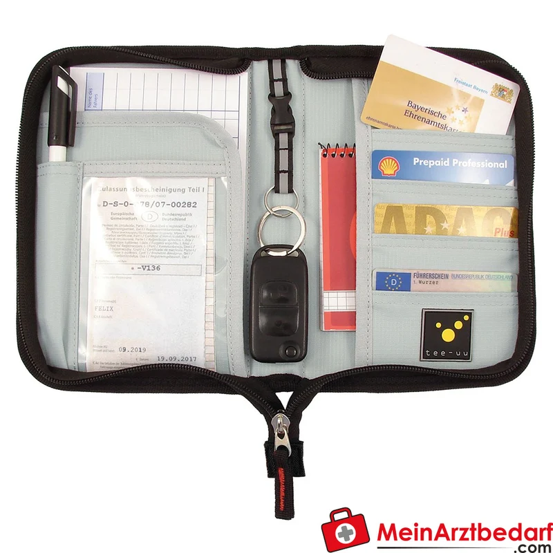 TEE-UU DRIVE Fahrtenbuch-Organizer DIN A6, 600D Polyester, schwarz