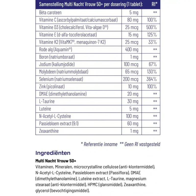 Vitakruid Multi dag & nacht vrouw 50+