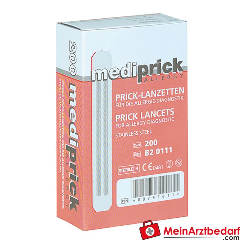 Mediprick Allergietest-Lanzetten 0,9 mm Einmal-Lanzetten steril 200 Stück