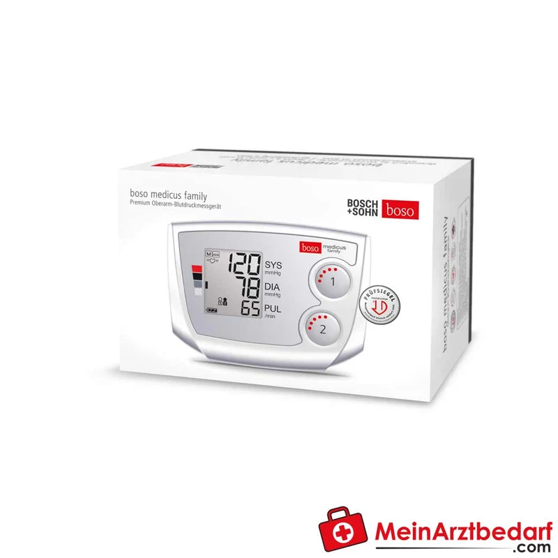 Boso medicus family Partner-Blutdruckmessgerät 2x30 Speicher Arrhythmie-Erkennung