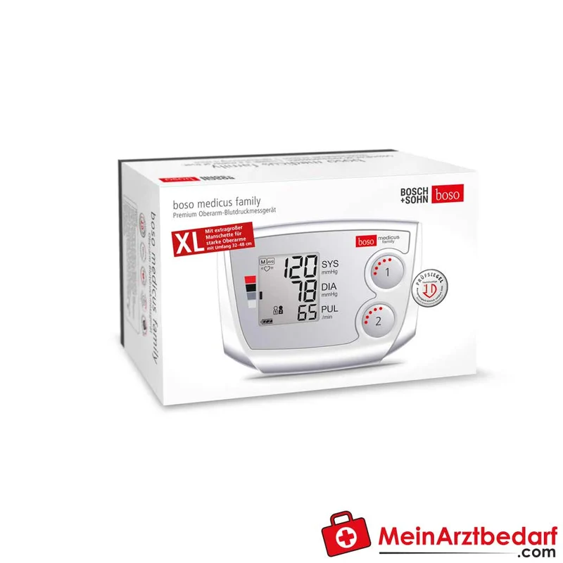 Boso medicus family Partner-Blutdruckmessgerät 2x30 Speicher Arrhythmie-Erkennung