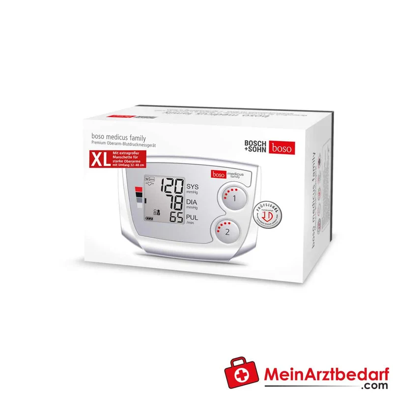 Boso medicus family Partner-Blutdruckmessgerät 2x30 Speicher Arrhythmie-Erkennung