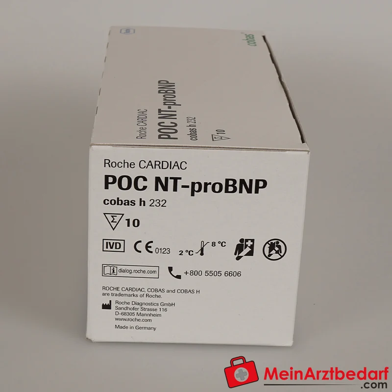 Roche CARDIAC quantitative Teststreifen für cobas h 232, kardiale Parameter (Troponin T, NT‑proBNP, CK‑MB, D‑Dimer, Myoglobin)