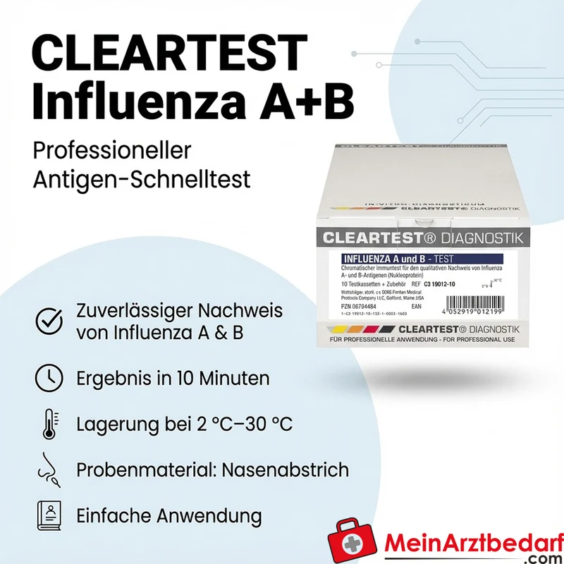 Cleartest Influenza A+B Schnelltest, 5 Tests