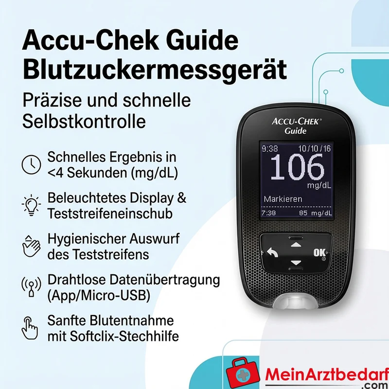 Accu-Chek Guide Set Blutzuckermessgerät (mg/dL) inkl. 10 Teststreifen
