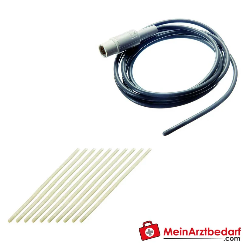 Dräger Mehrzweck-Temperatursonde rektal/ösophagus wiederverwendbar 1,5 m Kabel Standard 7‑Pin latexfreie Einweg-Schutzhüllen