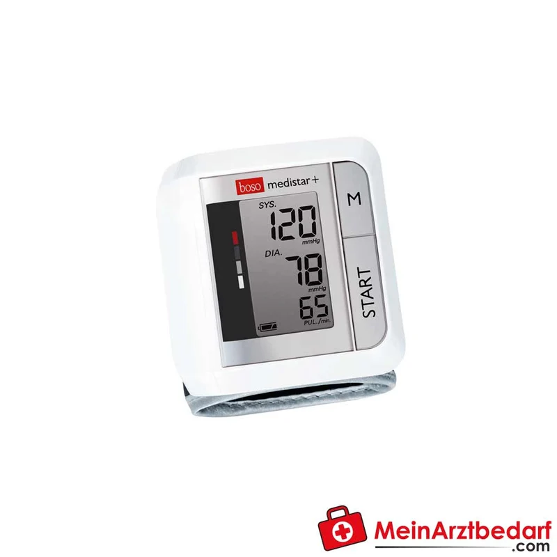 boso medistar+ Handgelenk-Blutdruckmessgerät 13,5–21,5 cm, 90 Messungen, Mittelwert & Arrhythmie-Erkennung