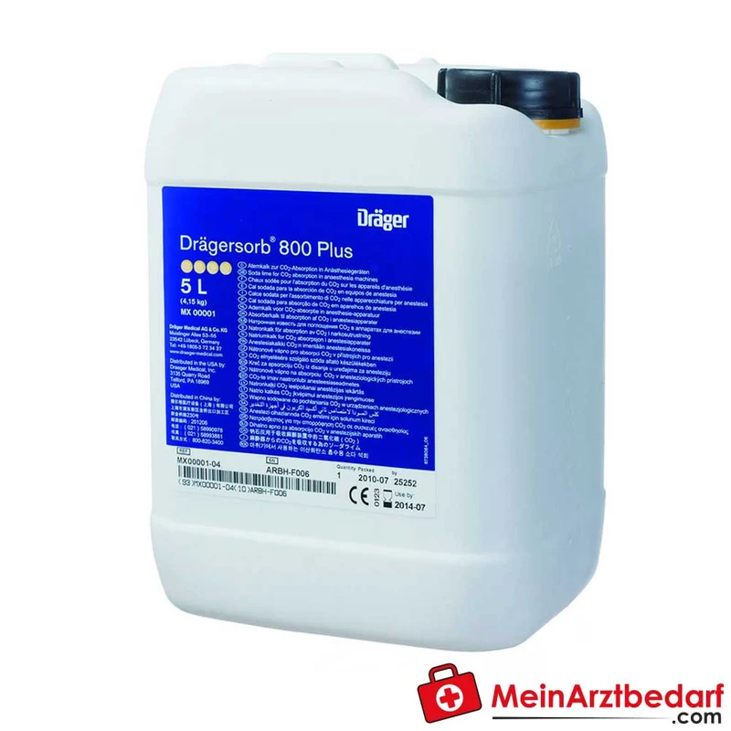 Dräger Drägersorb 800+ Atemkalk 5 l Kanister 2 Stück