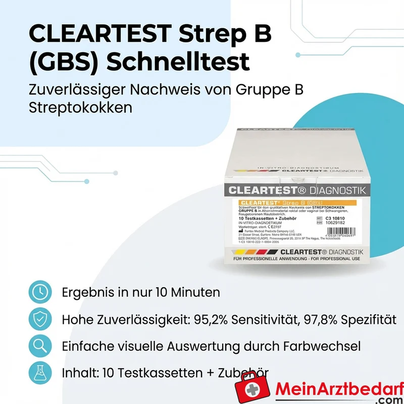 Cleartest Strep B (GBS) Schnelltest, 10 Tests
