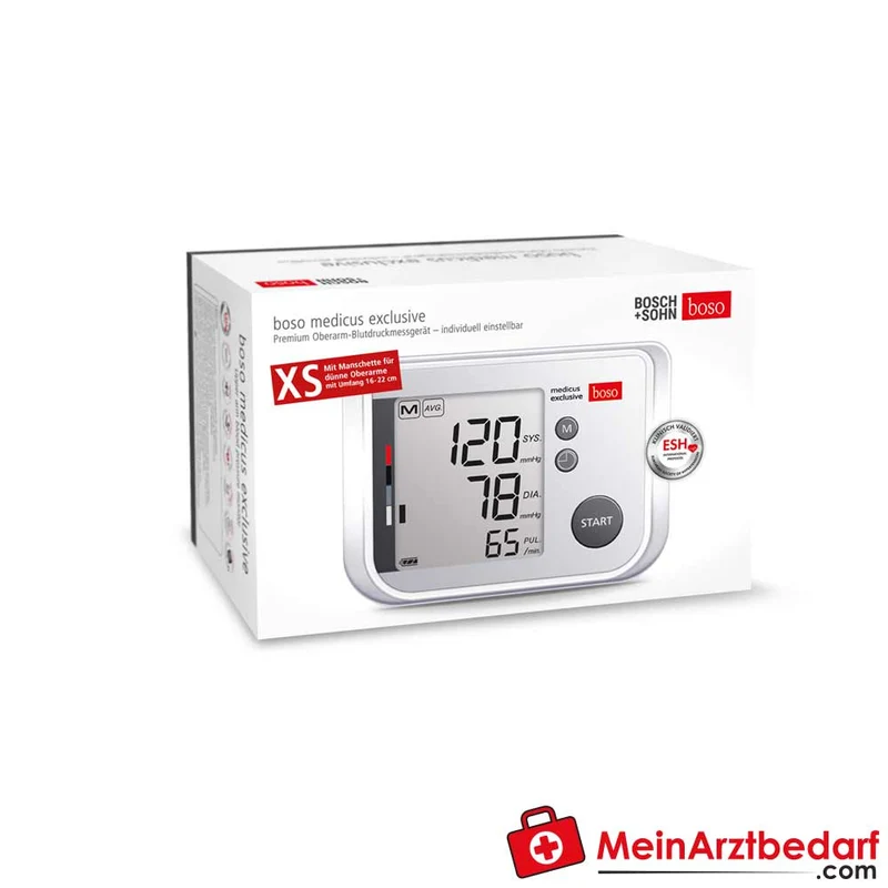Boso medicus exclusive Oberarm-Blutdruckmessgerät, klinisch validiert, Sprachausgabe, 16–48 cm