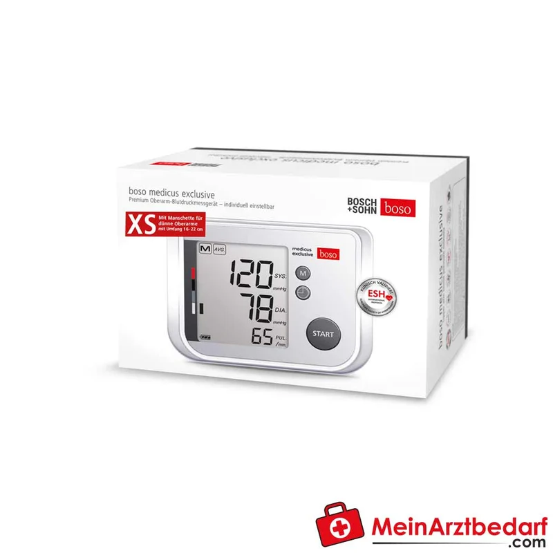 Boso medicus exclusive Oberarm-Blutdruckmessgerät, klinisch validiert, Sprachausgabe, 16–48 cm