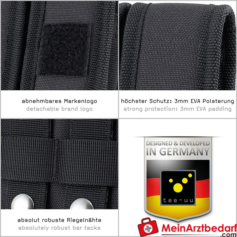 TEE-UU DUPLEX TAC Holster für Taschenlampe und Multitool, MOLLE/PALS, 1200D Polyester, Schwarz, 10,5 x 15 x 4 cm