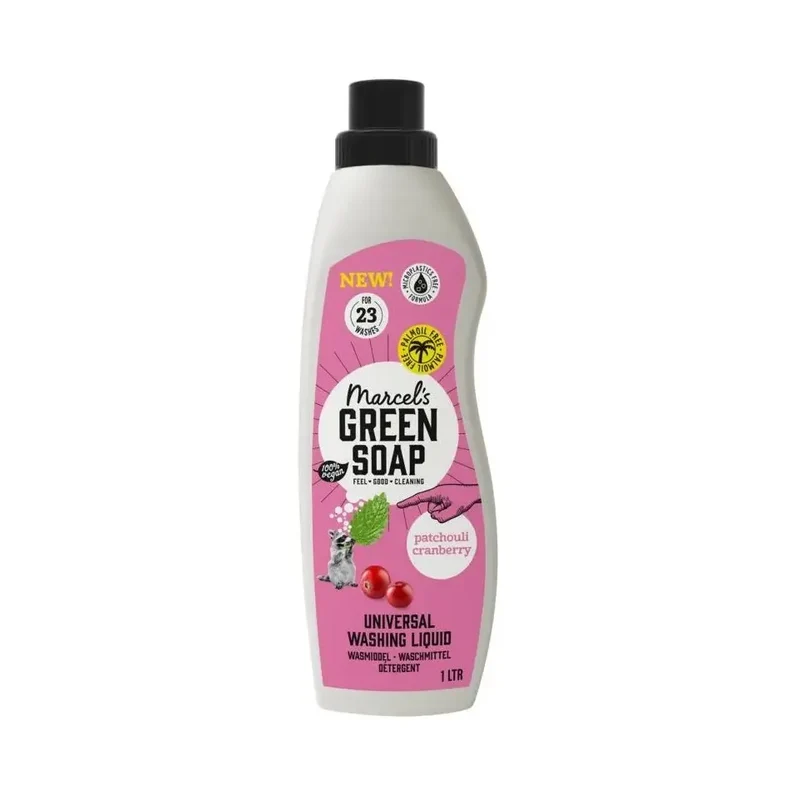 Marcels Green Soap Wasmiddel universeel patchouli & cranberry 1 liter