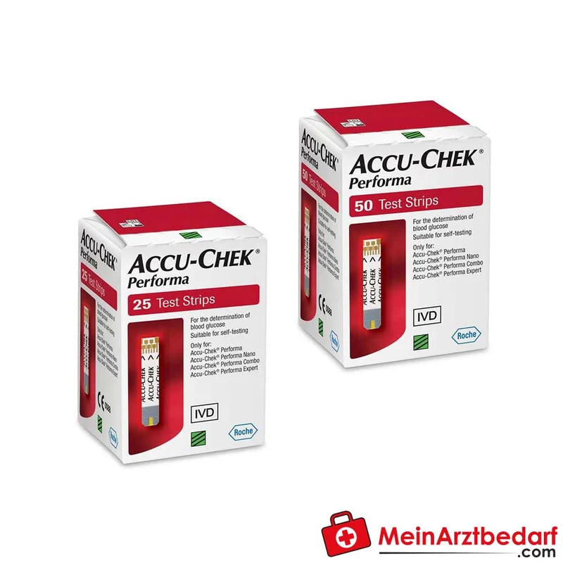 Accu-Chek Performa Teststreifen 25/50 Stück für Accu-Chek Performa Blutzuckermessgerät 0,6 µL