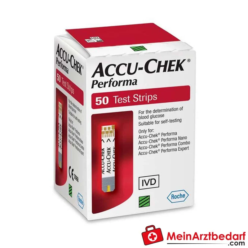 Accu-Chek Performa Teststreifen 25/50 Stück für Accu-Chek Performa Blutzuckermessgerät 0,6 µL