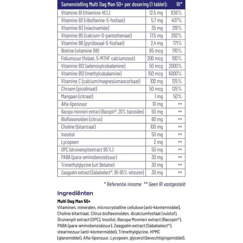 Vitakruid Multi dag man 50+