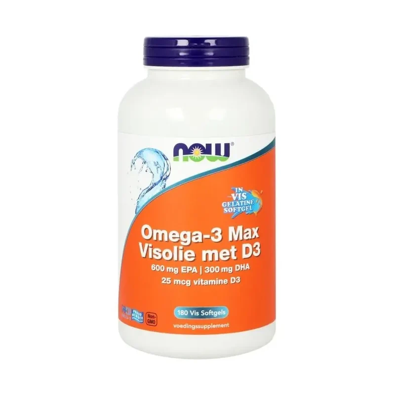 NOW Omega 3 max Visolie D3 EPA DHA