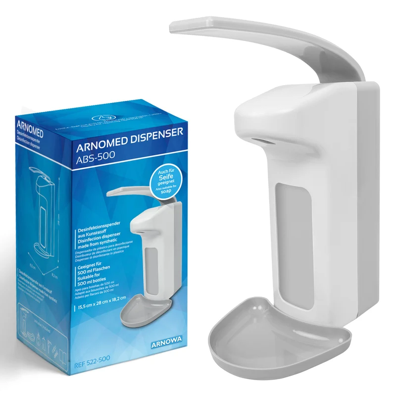 ARNOMED DISPENSER ABS Manueller Seifen- und Desinfektionsmittelspender aus ABS-Kunststoff