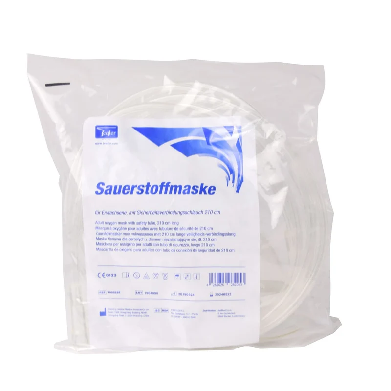 Sauerstoffmaske, Schlauchlänge 210 cm für Erwachsene