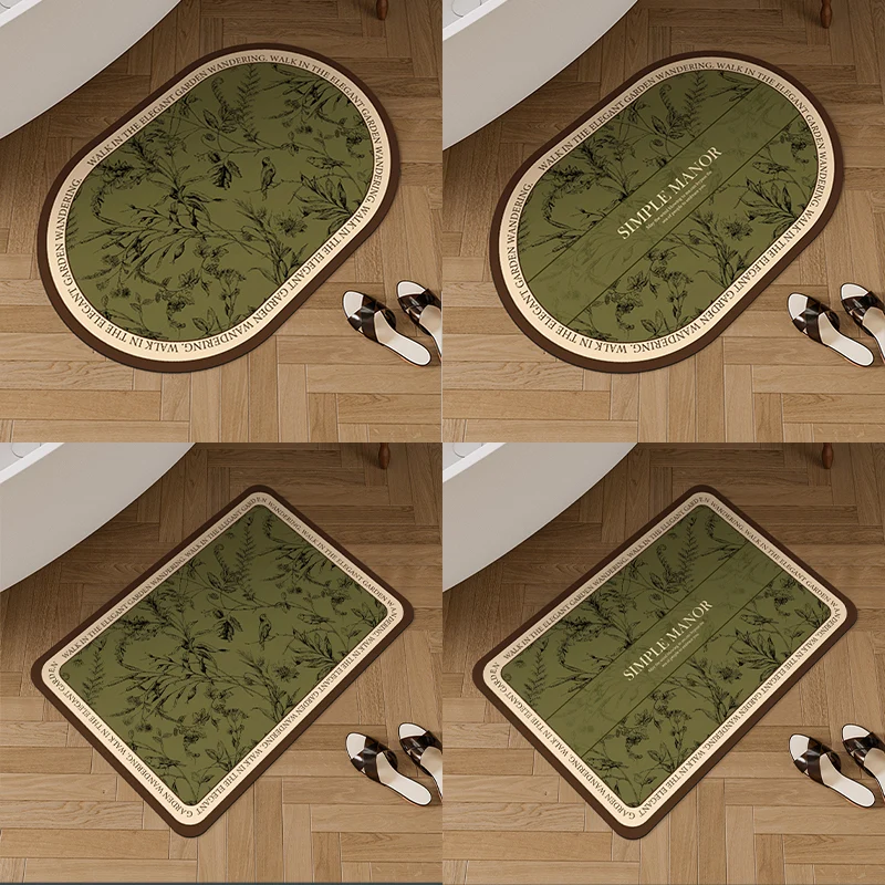 Oval Botanischer Bodenmatte
