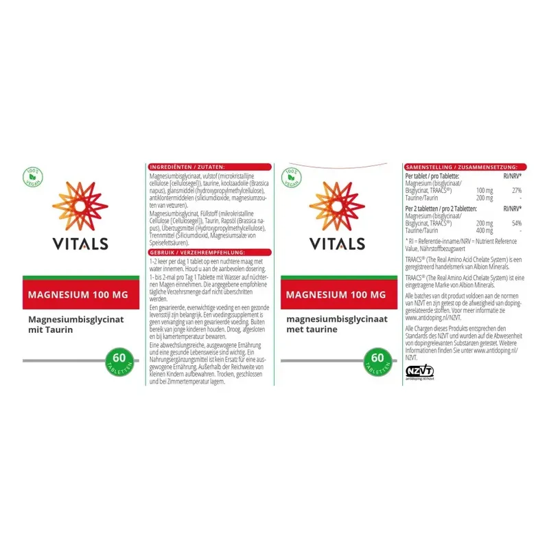 Vitals Magnesiumbisglycinaat 100 mg